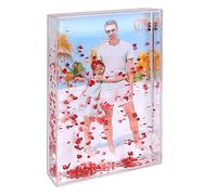 draxdlche Glitter Cornice Liquido Migliori Amici Acrilico Galleggiante Acqua Personalizzata Snow Globe Photo Frame Carino Famiglia Coppia Regalo Personalizz