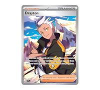 Drayton 232/191 - Carta ultra rara per allenatore, carte Pokémon lucide, carte Pokemon rare, scintille impennate, Pokemon scarlatto e viola, autenticata Titan Cards