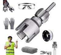 Drbrrly 4 in 1 Water Pipe Wrench, 4-in-1 Pipe Threading Tool Kit - Integrated Internal & External Pipe Threader for 1/2" & 3/4" PVC/PPR Pipes, Compatible Electric Drill (1/2")