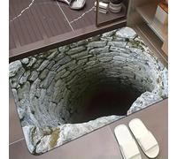 Drbrrly Tappeti che sembrano un buco, il cane ha paura del foro 3D, zerbino con illusione ottica 3D per tutte le stagioni, tappeto con illusione ottica, per interni ed esterni, scale (A, 50 x 80 cm)