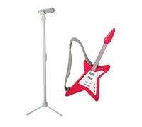 drburpily Decorazione in miniatura per casa delle bambole, modello di microfono e chitarra, regalo eccellente per bambini ispirato alla simulazione di storie Per creative,