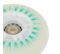 drburpily Elegante set di ruote per pattini a rotelle in linea luminose lampeggianti in PU, con nucleo magnetico interno e 4 ruote per pattini a rotelle linea con luci LED, Verde, 80 mm