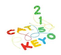 drburpily Gioco in legno con alfabeto e numeri da infilare, aiuta a migliorare la destrezza manuale e a coltivare le abilità di attraverso il gioco divertente. con