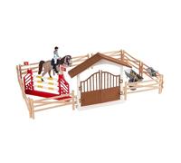 drburpily Set da gioco per cavalli con stalla che incoraggia il gioco fantasioso con mazze e accessori per cavalli, giocattolo educativo per bambini, set da con statuetta da, Cavaliere delle donne