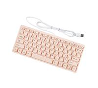drburpily Tastiera per computer compatta professionale con 78 tasti con funzionalità silenziosa per una maggiore produttività ed efficienza. Tastiera cablata USB per, Rosa, 285x122x21mm