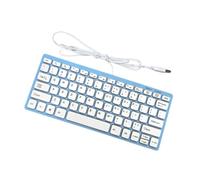 drburpily Tastiera per computer compatta professionale con 78 tasti con funzionalità silenziosa per una maggiore produttività ed efficienza. Tastiera cablata USB per, Blu, 285x122x21mm