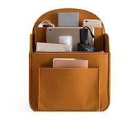 drburpily Zaino organizer da donna, essenziale per tutti i giorni, per donne impegnate, organizer in feltro con tasche multiple, borsa portaoggetti per i viaggi, arancione 27 * 19.5cm