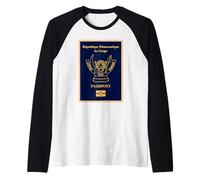 DRC, passaporto Repubblica Democratica del Congo, bandiera della RDC. Maglia con Maniche Raglan
