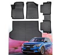 DrCarNow Tappetini per Kia Seltos 2021 2022 2023 per Kia Seltos (tranne i modelli SX Turbo), tappetini per auto in gomma per tutte le condizioni atmosferiche, set completo di tappetini e tappetini per