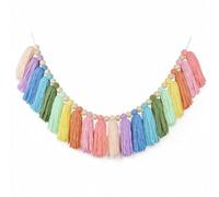 DrCor - Ghirlanda colorata con nappe arcobaleno pastello, per aule di primavera, asilo, compleanno, camera da letto, parete, finestra, stanza, feste, baby shower