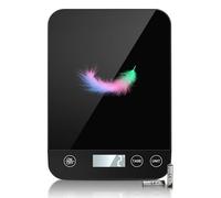 Drcowu Bilancia Cucina Digitale 10kg, Bilancia Alimentare Elettronica da Cucina con Precisione 1g, LCD Retroilluminato, Pesa Alimenti per Cucinare, Preparazione Pasti, Keto e Dolci, Nero