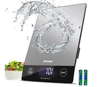 Drcowu Bilancia Cucina Digitale, 10kg Bilancia da Cucina Professionale, Alta Precisione 1g/0,1oz Pesa Alimenti con Funzione Tare, Display LCD, 6 Unità, Facile da Leggere e da Usare