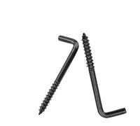 DRDQFF 5-40 ganci a L con viti - Ganci a vite in acciaio al carbonio placcato nero for uso interno ed esterno(2.8x35mm 20pcs)