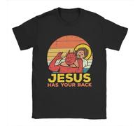 drdSED66DD Jesus Has Your Back Jiu Jitsu Retro Christian T Shirts Black 3XL