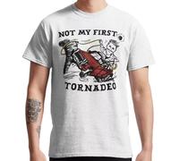 drdSED66DD Not My First Tornado Funny Humor Movie Book Art Trend Unisex T-Shirt White L