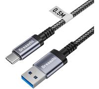 Dreaazhi Cavo USB C 0,5 m, USB 3.1 Gen 2, ricarica rapida con trasferimento dati da 10 Gbps, cavo auto Android per iPhone 16/15, Galaxy Note 8, S8, S9, S10, Sony XZ, LG V20, HTC, SSD, ecc