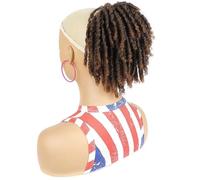 Dreadlock Curly Drawstring Ponytail, Short Clip in on Synthetic Ponytails, Hair Extensions for Women Daily Use(G)