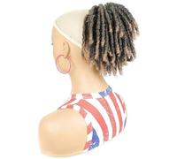 Dreadlock Curly Drawstring Ponytail, Short Clip in on Synthetic Ponytails, Hair Extensions for Women Daily Use(F)
