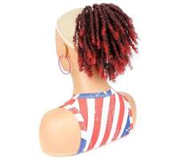Dreadlock Curly Drawstring Ponytail, Short Clip in on Synthetic Ponytails, Hair Extensions for Women Daily Use(D)