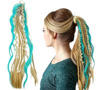 Dreadlock Extension Dreadlock Extension Cyber Dread con Perline e Pendenti Stile Bohémien Adatto Dreadlocks Cyber Dread Dreadlocks per Viaggi Vacanze al Mare Feste Cosplay e Uso Quotidiano(Verde)