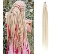 Dreadlock Extensions 24 Inch Synthetic Hippie Single Ended Dreads 10 Strands Ginger 0.6 cm Width Loc Extensions Reggae Style Crochet Hair for Women (613, SE 10 Strands)