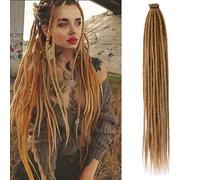 Dreadlock Extensions 24 Inch Synthetic Hippie Single Ended Dreads 10 Strands Ginger 0.6 cm Width Loc Extensions Reggae Style Crochet Hair for Women (27, SE 10 Strands)
