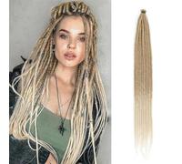Dreadlock Extensions 24 Inch Synthetic Hippie Single Ended Dreads 10 Strands Ginger 0.6 cm Width Loc Extensions Reggae Style Crochet Hair for Women (27/613, SE 10 Strands)