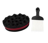 Dreadlock Sponge Brush-Afro-Twist Comb, strumento per capelli bobina | Sponge senza desiderio, stile riccio, spazzola con torsione con una maniglia non slittata per salone, stile fai-da-te,