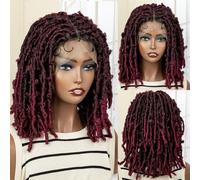 Dreadlocks Sintetici Parrucche Intrecciate Senza Nodi Parrucca Frontale In Pizzo Per Donne Nere Parrucche Intrecciate Corte Da 16 Pollici