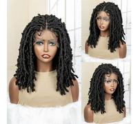 Dreadlocks Sintetici Parrucche Intrecciate Senza Nodi Parrucca Frontale In Pizzo Per Donne Nere Parrucche Intrecciate Corte Da 16 Pollici