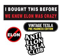 Dreaku I Bought This Before Elon Went Crazy Sticker, 4 adesivi divertenti anti Elon Musk Tesla, vinile adesivo auto per Windows Varnish Car Sticker