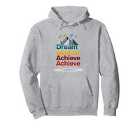 Dream Beliem Raggiungi Un Successo ispiratore in Montagna Felpa con Cappuccio, Unisex per Adulti, Grigio Melange, XXL