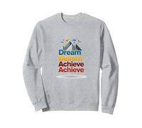 Dream Beliem Raggiungi Un Successo ispiratore in Montagna Felpa, Unisex per Adulti, Grigio Melange, L