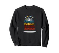 Dream Beliem Raggiungi Un Successo ispiratore in Montagna Felpa, Unisex per Adulti, Nero, M
