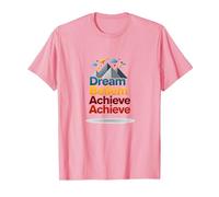 Dream Beliem Raggiungi Un Successo ispiratore in Montagna Maglietta, Uomo, Rosa, 3XL