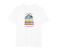 Dream Beliem Raggiungi Un Successo ispiratore in Montagna Maglietta, Uomo Taglie Grandi, Bianco, 5X Tall