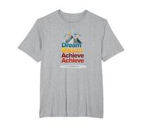 Dream Beliem Raggiungi Un Successo ispiratore in Montagna Maglietta, Uomo Taglie Grandi, Grigio Melange, 4X Tall