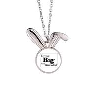 Dream Big And Dare To Fail - Collana con ciondolo a forma di coniglietto, idea regalo