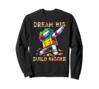 Dream Big Build Bigger Funny Blocks Bricks Master Builder Felpa