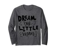 Dream Big Little Man Padre Citazione per Ragazzi E Bambini Maglia a Manica