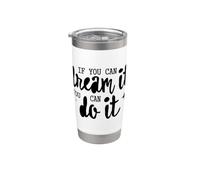 Dream Big Positive Mindset Tipografia Arte Bicchiere termico in acciaio inox doppia parete