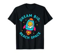 Dream Big Reach Space Chibi Astronauta Astronauta Bambini Giovani Maglietta
