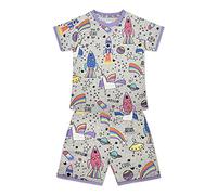 Dream Bridge Bambini Pigiama Set Ragazze Cotone Abbigliamento Da Notte Ragazzi Stampato Vestiti Da Notte Estivi Manica Corta PJs 2 Pezzo Outfit Regalo per Bambini Bambino Bambino, Unicorno grigio, 6-7