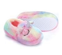 Dream Bridge Pantofole per Bambine e Bambini, Ciabatte Invernali per Bambini in Pile Sherpa, Scarpe da Casa per Interni Calde Borg Senza Lacci, Unicorno rosa , 32 EU