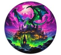 Dream CastlePuzzle Da 1000 Pezzo Per Adulti Rotondo Evil DragonRegalo Di Giocattoli Con Sfida Creativa Impegnativa1000pcs (67.5x67.5cm)