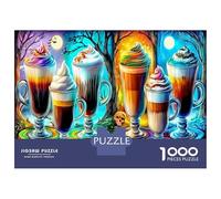 Dream Coffee 1000 Pezzi Set di Puzzle Top Valutato Anti Stress Allenamento Cerebrale Cartone Robusto Ottimo Regalo per Amanti dell'Arte del Latte Vivida Puzzle di Tutte le Età 70x50cm/1000pezzi