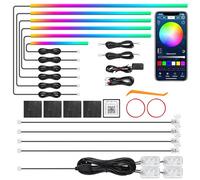 Dream+Color Acrylic Interterior Car Strip Light with Wireless APP RGB 14 in 1 with 175 inches 612 LED Fiber Optic Strip Lights for Car, Dual Zone Music Sync Neon Car Ambient Lighting Kit