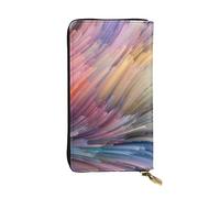 Dream Colorful Leather Long Clutch Portafoglio Stampato In Pelle Moneybag Moda Borse Lungo Bifold Pelle Pocketbook, Nero , Taglia unica