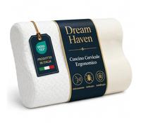 DREAM HAVEN Cuscino Cervicale per Dormire Ortopedico, Guanciale Memory Foam Antirussamento, Supporto per il Collo e Antireflusso, Cuscino letto Ergonomico con Federa Lavabile Anti acaro e Anallergico