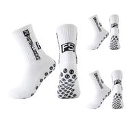 Dream HorseX 3 Paia di Calze da Calcio Antiscivolo Uomo - Calze Sportive con Grip - EU 39-46 - Traspiranti ed Elastiche - Ideali per Calcio, Pallacanestro, Tennis, Yoga e Trekking - Colore Bianco